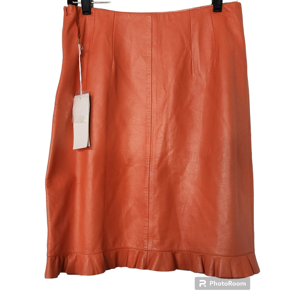 NWT Jon Salmon Leather Pencil Skirt 10